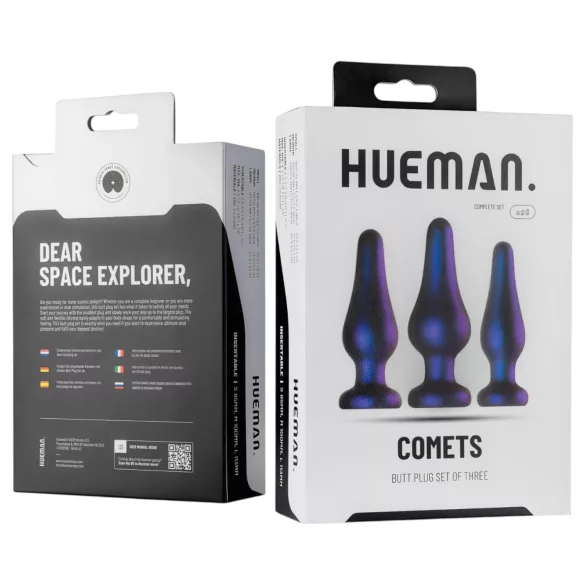 Hueman Comets - set plug anale silicone 3 pezzi - viola