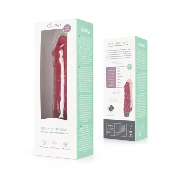 Easytoys Jelly Supreme - vibratore realistico - silicone rosa