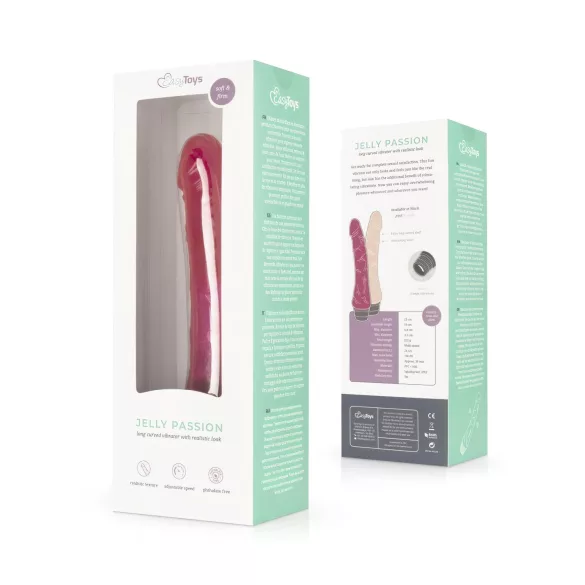 Easytoys Jelly Passion - vibratore realistico - silicone rosa