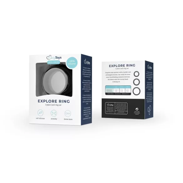 Easytoys - set di anelli fallici - 3 pezzi - silicone nero