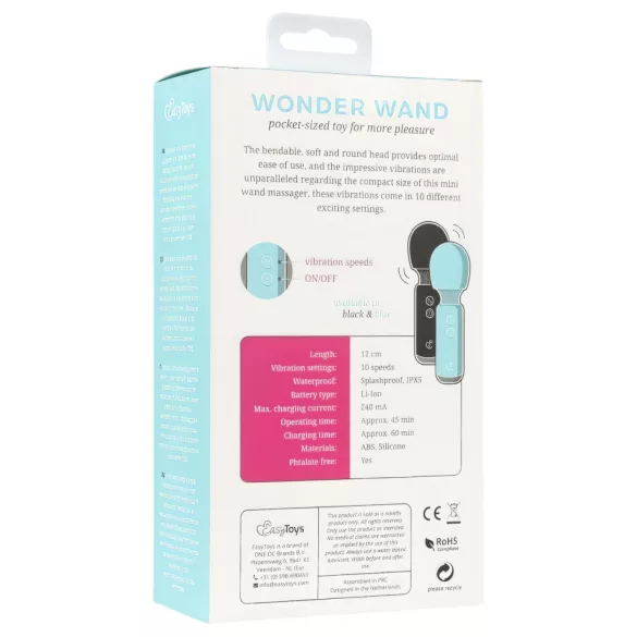 Easytoys Wonder Wand - mini vibratore massaggiante ricaricabile - nero
