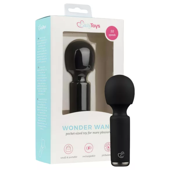 Easytoys Wonder Wand - mini vibratore massaggiante ricaricabile - nero