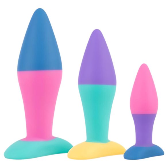 PMV20 Koda - set plug anale dilatatore - silicone colorato