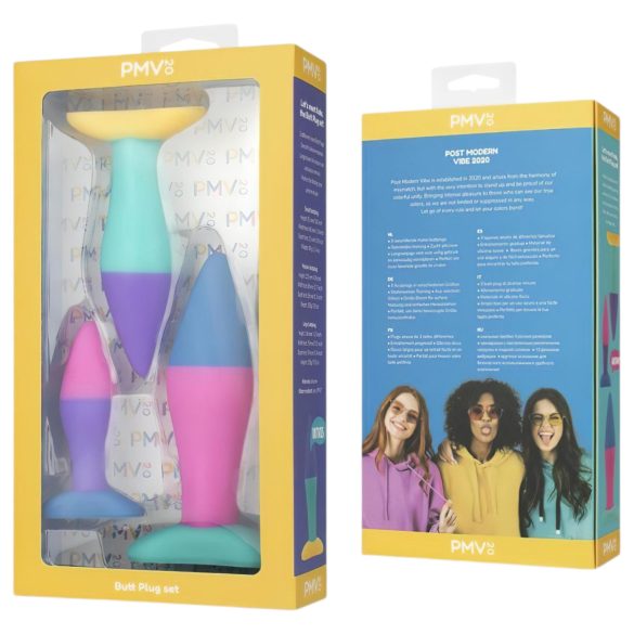 PMV20 Koda - set plug anale dilatatore - silicone colorato