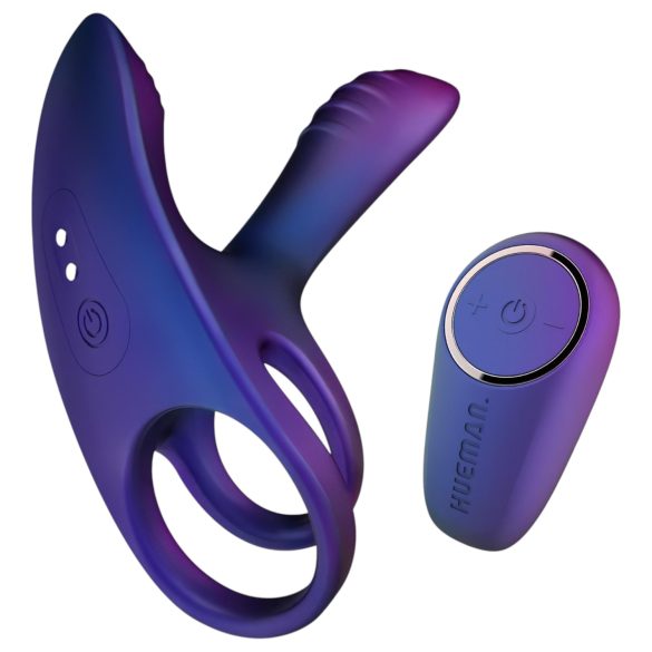 Hueman Infinity Ignite - anello vibrante per pene e testicoli - silicone viola
