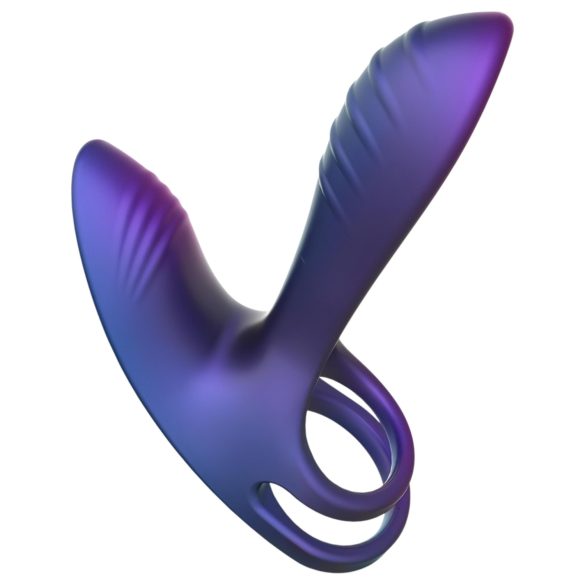 Hueman Infinity Ignite - anello vibrante per pene e testicoli - silicone viola