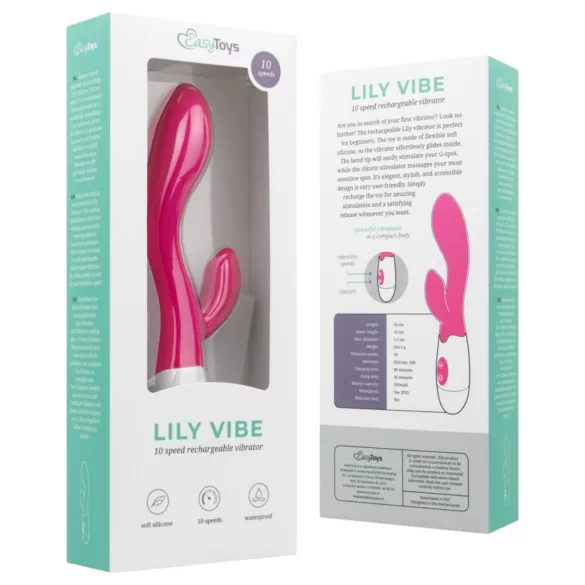 Easytoys - vibratore con stimolatore clitorideo ricaricabile - silicone rosa