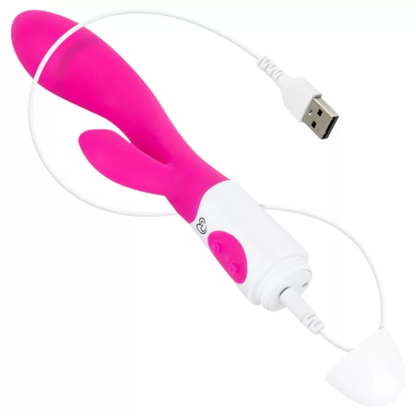 Easytoys - vibratore con stimolatore clitorideo ricaricabile - silicone rosa
