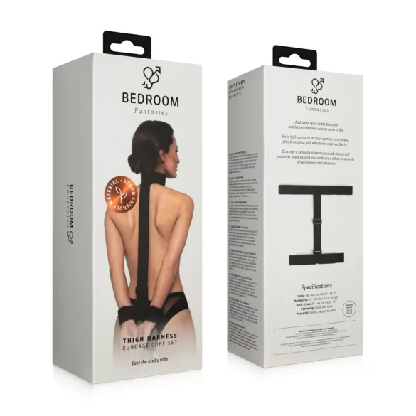 Bedroom Fantasies - set collare e polsiere morbido - nero