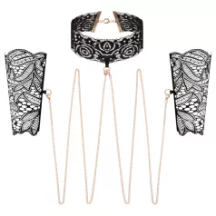 Rosy Gold - set collare e polsiere - nero