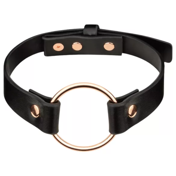 Rosy Gold - collare regolabile - pelle sintetica nera e oro rosa