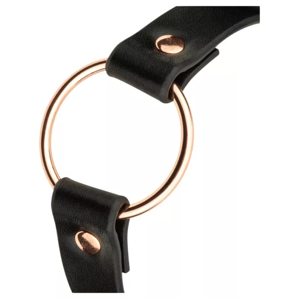 Rosy Gold - collare regolabile - pelle sintetica nera e oro rosa