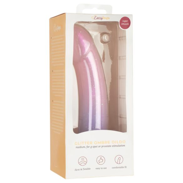 EasyToys Mermaid - dildo glitterato - 19 cm - rosa