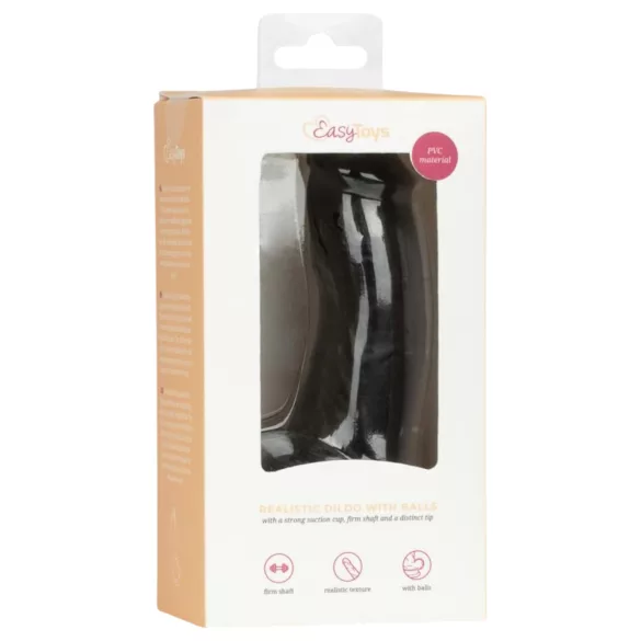 Easytoys - dildo realistico con testicoli - 12 cm nero