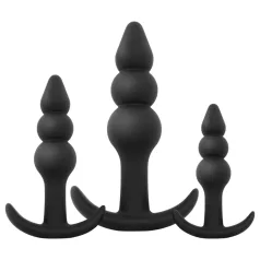 EasyToys - set plug anale con sfere - 3 pezzi - nero