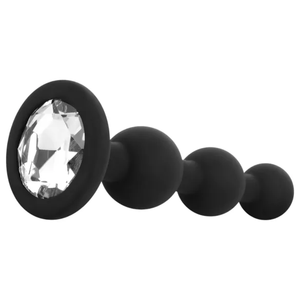 EasyToys - plug anale con perle - silicone nero