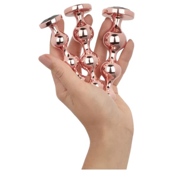 Rosy Gold - set di dildo anale - colore oro rosa