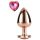 Gleaming Love - plug anale in alluminio - pietra a forma di cuore - oro rosa