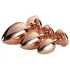 Gleaming Love - plug anale cuore set 3 pezzi - rosegold