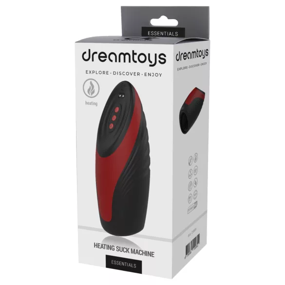 Dreamtoys Essentials - masturbatore succhiante e vibrante (nero)