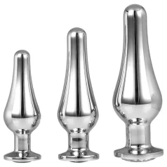   Gleaming Love - set di plug anali di lusso (argento, 3 pezzi)