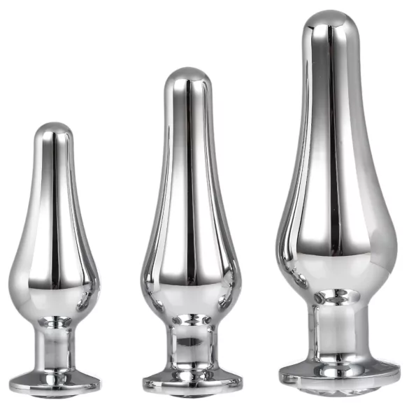 Gleaming Love - set di plug anali di lusso (argento, 3 pezzi)