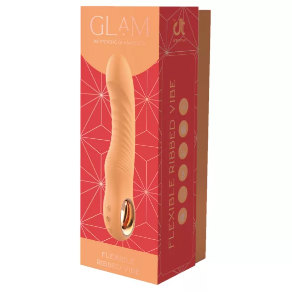 Glam - vibratore flessibile a coste (color pesca)