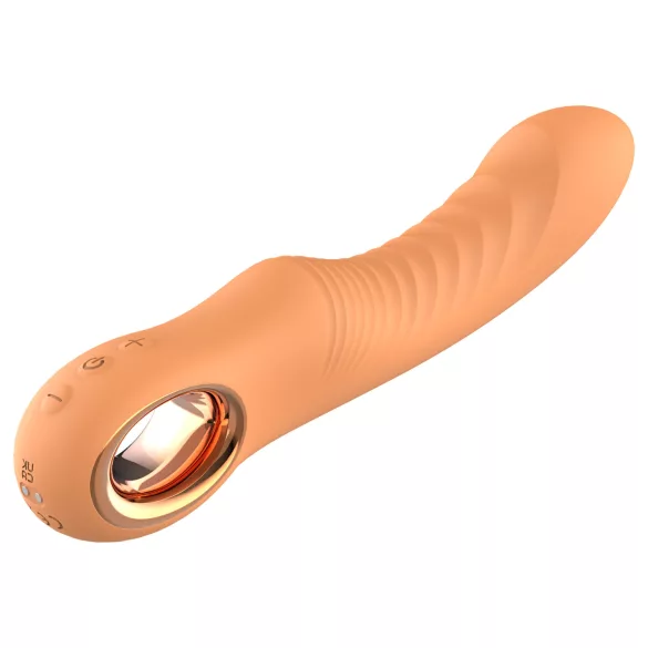 Glam - vibratore flessibile a coste (color pesca)
