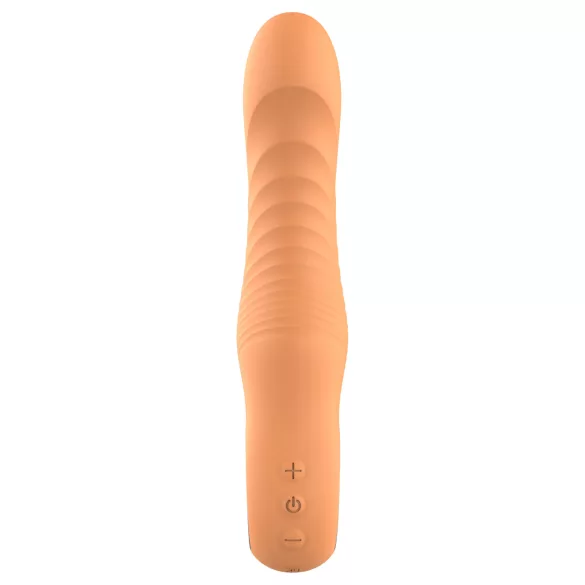 Glam - vibratore flessibile a coste (color pesca)