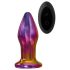 Glamour Glass - vibratore anale in vetro conico e radio (colorato)