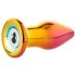 Glamour Glass - vibratore anale in vetro conico e radio (colorato)