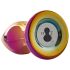 Glamour Glass - vibratore anale in vetro conico e radio (colorato)