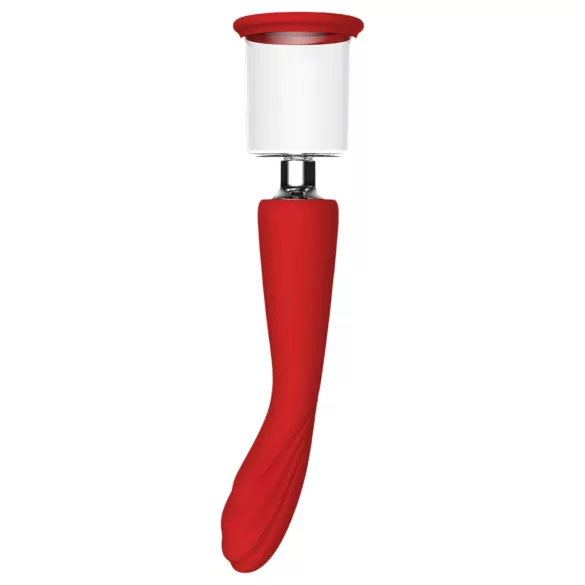 Red Revolution Georgia - vibratore punto G e pompa clitoridea - rosso