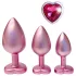 Dreamtoys Gleaming Love - set di plug anali a forma di cuore (rosa)