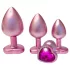 Dreamtoys Gleaming Love - set di plug anali a forma di cuore (rosa)