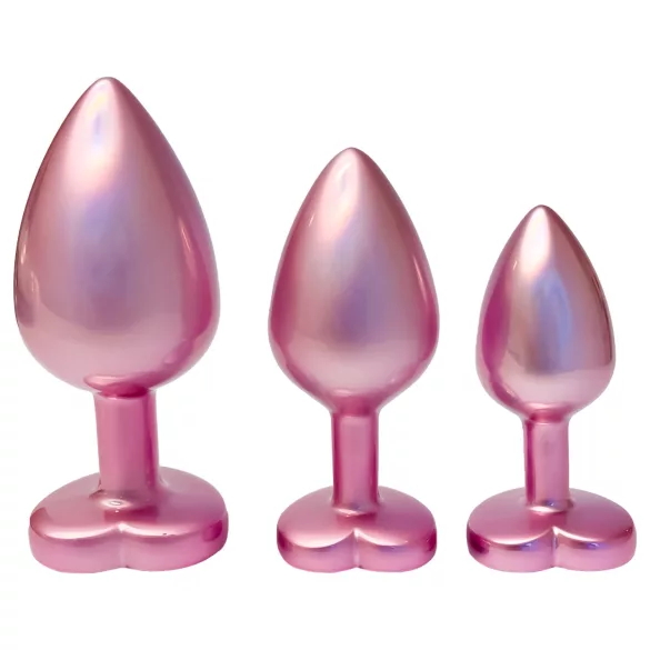 Dreamtoys Gleaming Love - set di plug anali a forma di cuore (rosa)