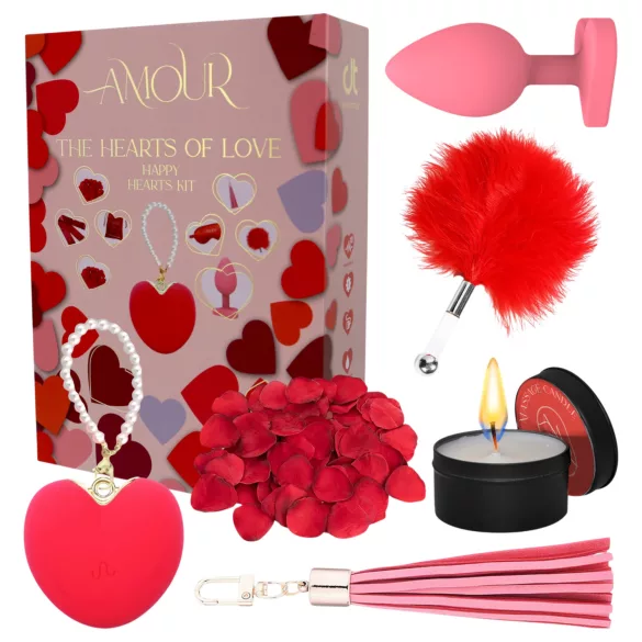 Dreamtoys Amour - set regalo con vibratore a forma di cuore (rosso)