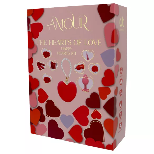 Dreamtoys Amour - set regalo con vibratore a forma di cuore (rosso)
