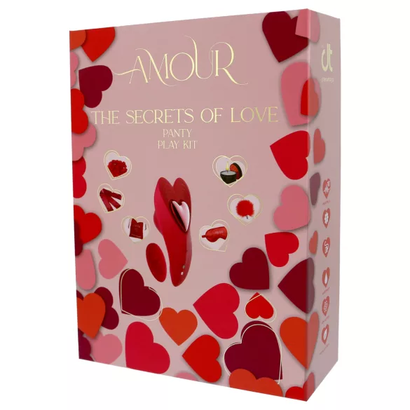 Dreamtoys Amour - set di vibratore indossabile con slip (rosso)