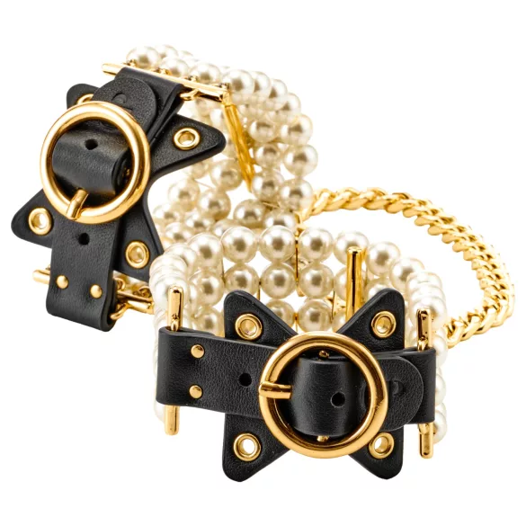 Allure - manette da polso con perle - nero