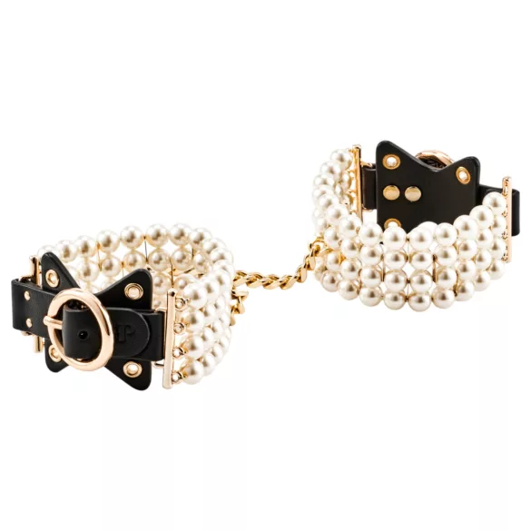 Allure - manette da polso con perle - nero