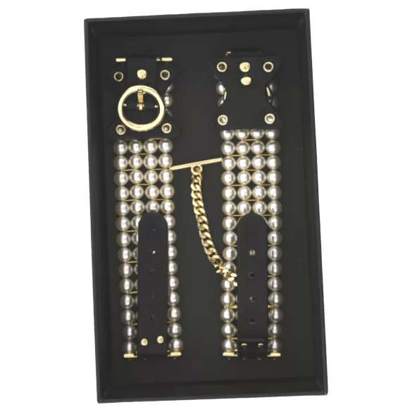 Allure - manette da polso con perle - nero