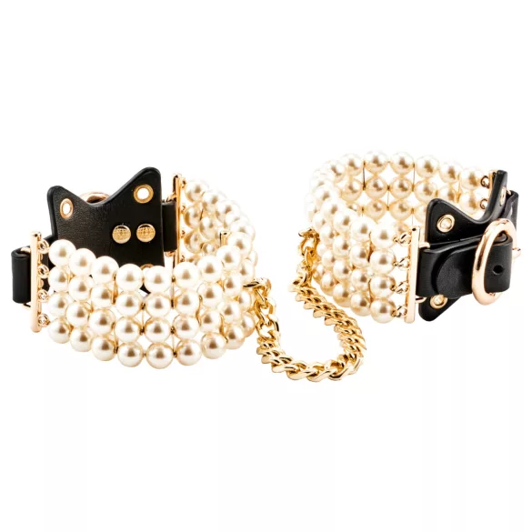 Allure - manette da polso con perle - nero