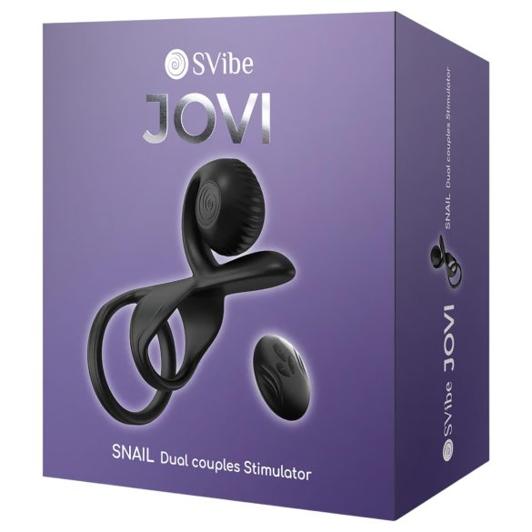 Snail Vibe Jovi - anello fallico con vibratore coppia - silicone nero