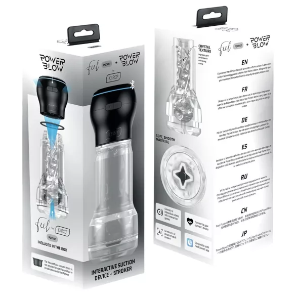Kiiroo Feel Pocket & PowerBlow - masturbatore interattivo (trasparente)