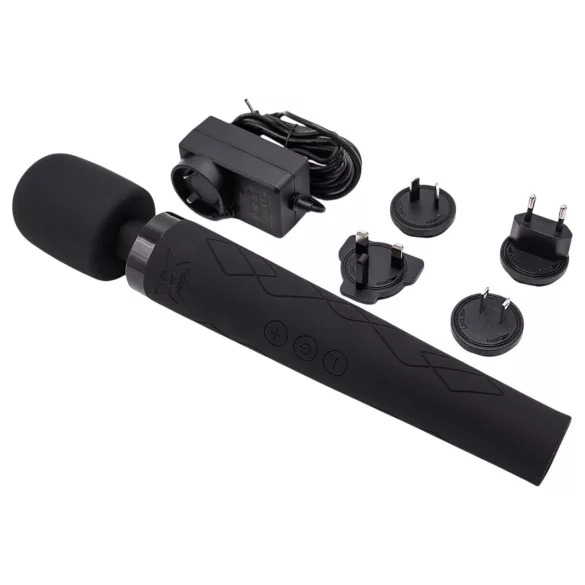 Pixey Deluxe Black Velvet - vibratore wand M (nero)