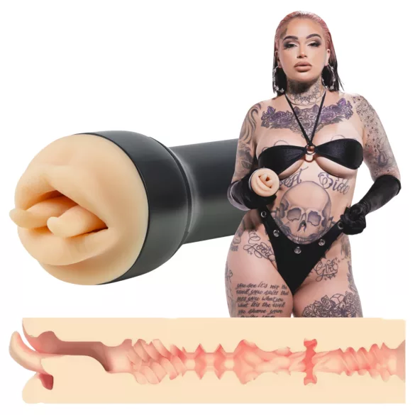 Kiiroo Feel Leigh Raven - bocca artificiale con lingua tagliata (color carne)