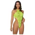 Zôf Sunny - body in pizzo a sgambatura alta con laccetto al collo (giallo)