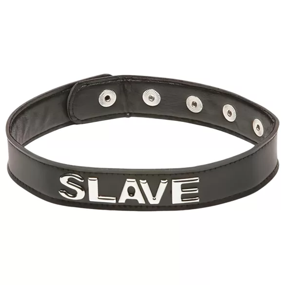 X-Play Slave - collare schiavo regolabile - ecopelle nera