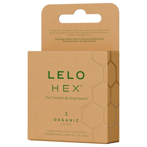 LELO Hex Organic - preservativi potenti - lattice naturale - 3 pezzi